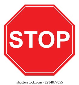 stop sign isolated on white background, vector stop sign