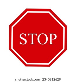stop sign isolated on white