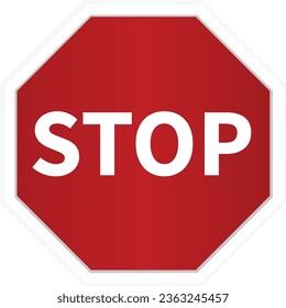 stop sign isolated on white