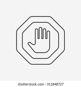 stop sign line icon