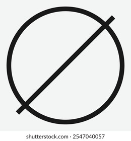 Symbol "Signaturzeile anhalten". Das Liniensymbol nicht stören. Verboten, Abbrechen, Anhalten, Kein Eintrag, Kein Zeichen-Symbol.