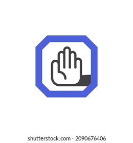 Stoppen Sie das Symbol der Zeichenzeile. lineares Stilzeichen für mobiles Konzept und Webdesign. Stoppen Sie die Handgesten Umriss-Vektorsymbol. Symbol, Logo-Abbildung. Vektorgrafik