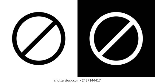 Stop Sign Line Icon on White Background for web.