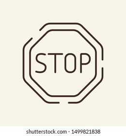 Stop sign line icon. Warning, caution, attention. Traffic concept. Can be used for topics like transportation, regulation, navigation