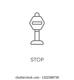Stop sign linear icon. Stop sign concept stroke symbol design. Thin graphic elements vector illustration, outline pattern on a white background, eps 10.