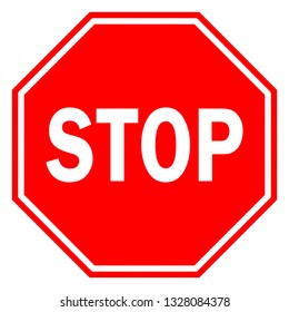 Stop sign logo design - red