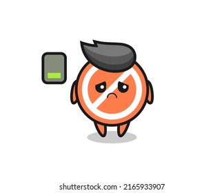 stop sign mascot character doing a tired gesture , cute style design for t shirt, sticker, logo element