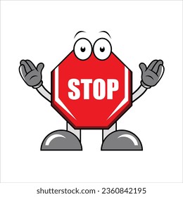 Stop sign mascot vector design