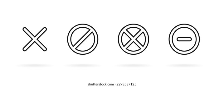 Stop Sign. No entry icon. Cross traffic symbol.
