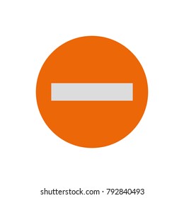 stop sign, no sign orange sign