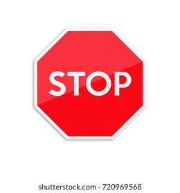 Stop sign in the octagon.