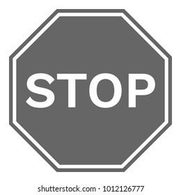 STOP sign in octagon. Vector icon.