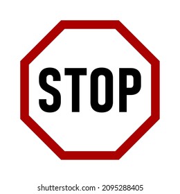 Detener la firma con un icono de forma octagonal. Imagen vectorial.