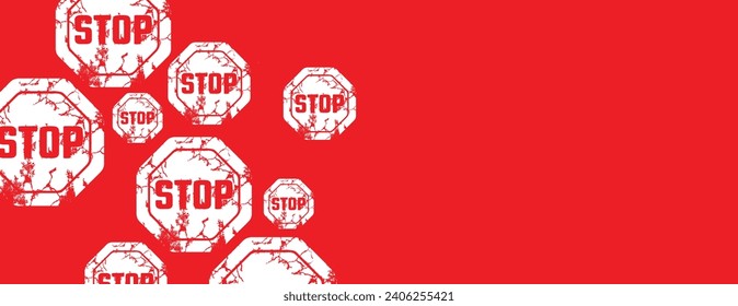 stop sign on black background. Vector icon.