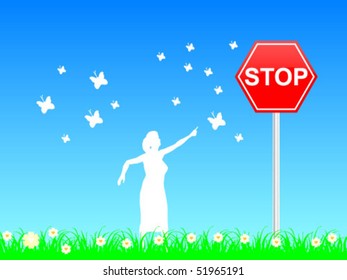 stop sign on field