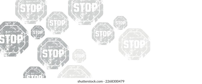 Stoppschild auf grauem Hintergrund. Vektorsymbol.