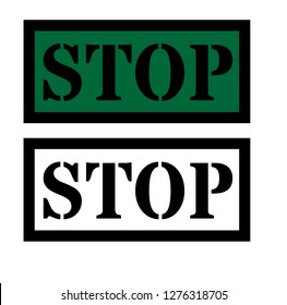 Stop sign on white background