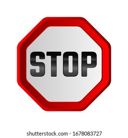 stop sign on white background. Vector icon.
