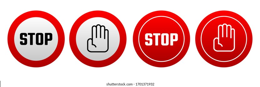 stop sign on white background. Vector icon.