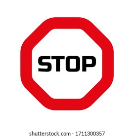 stop sign on white background. Vector icon.
