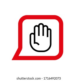 stop sign on white background. Vector icon.