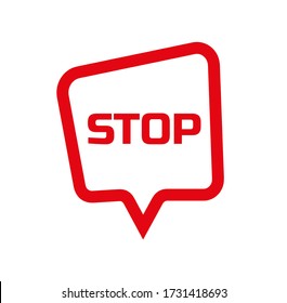 stop sign on white background. Vector icon.