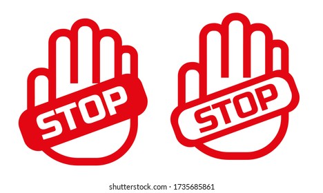 stop sign on white background. Vector icon.