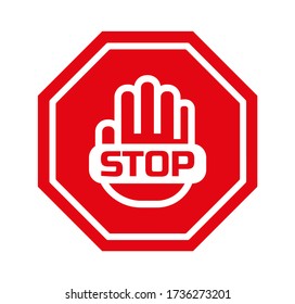 stop sign on white background. Vector icon.