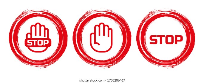 stop sign on white background. Vector icon.