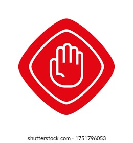 Stoppschild auf weißem Hintergrund. Vektorsymbol.