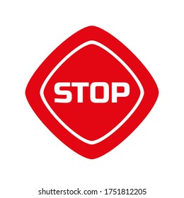 stop sign on white background. Vector icon.