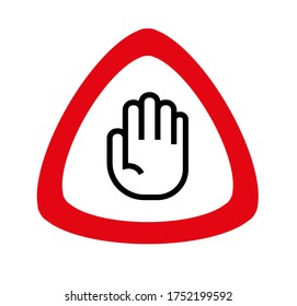 detener la señal en el fondo blanco. Icono del vector.