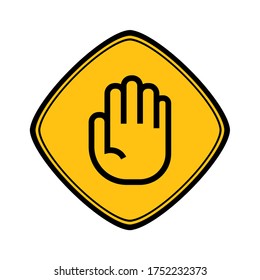 detener la señal en el fondo blanco. Icono del vector.
