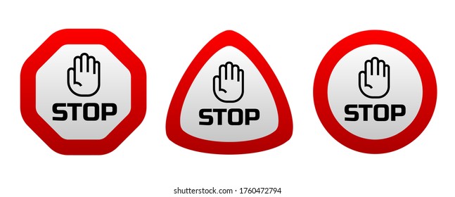 stop sign on white background. Vector icon.