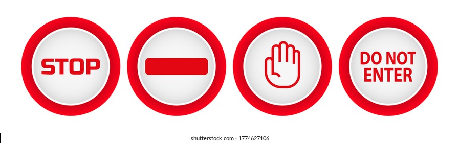 stop sign on white background. Vector icon.