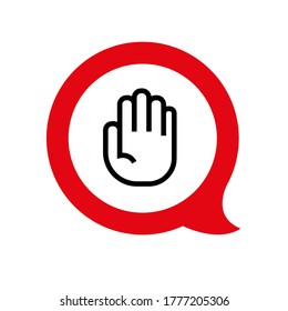 stop sign on white background. Vector icon.