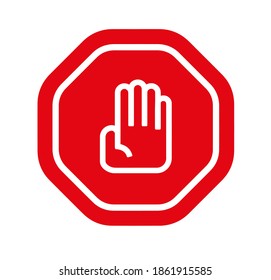 stop sign on white background. Vector icon.