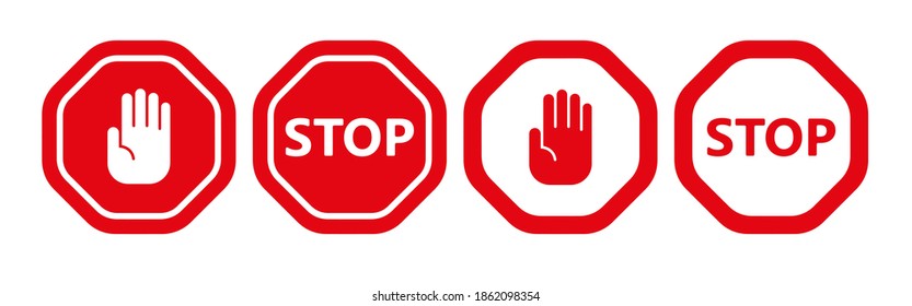 detener la señal en el fondo blanco. Icono del vector.