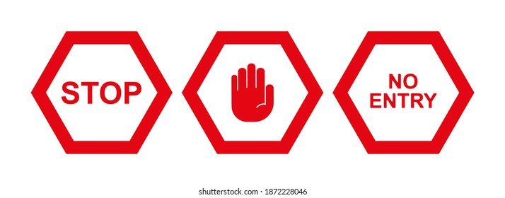 stop sign on white background. Vector icon.