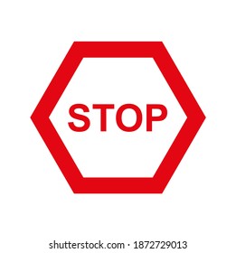 stop sign on white background. Vector icon.