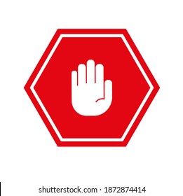 stop sign on white background. Vector icon.