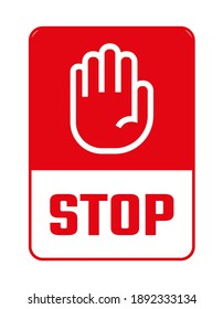 Stop Sign On White Background. Vector Icon.