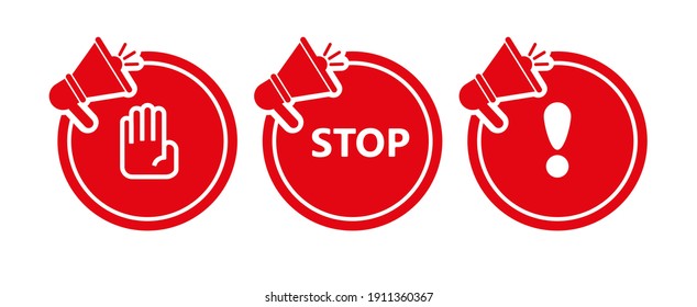 detener la señal en el fondo blanco. Icono del vector.