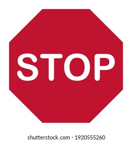 stop sign on white background, vector illustration