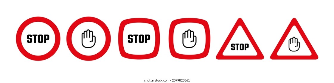 Stoppschild auf weißem Hintergrund. Vektorsymbol.
