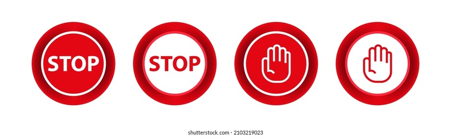 stop sign on white background. Vector icon.