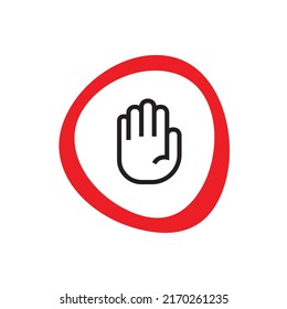 detener la señal en el fondo blanco. Icono del vector.