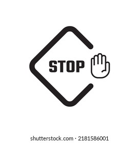 stop sign on white background. Vector icon.