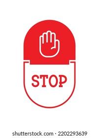 stop sign on white background. Vector icon.
