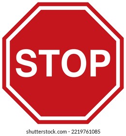 Stop sign on white background, Traffic Sign.